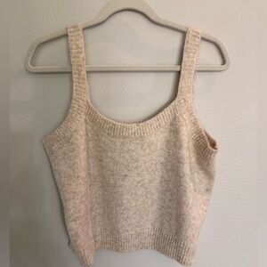 Topshop Beige Cropped Sweater Tank